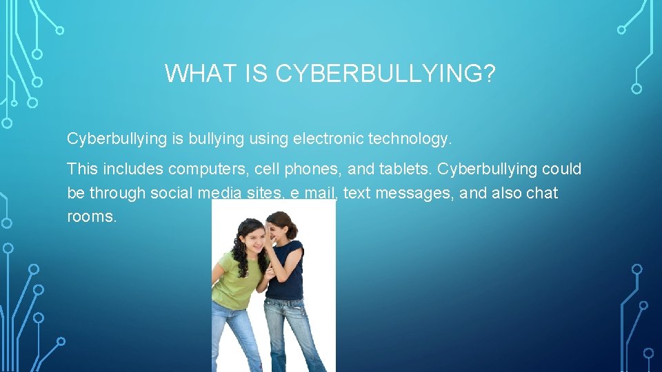 INTERNET SAFETY AND CYBERBULLYING WHAT IS CYBERBULLYING Cyberbullying