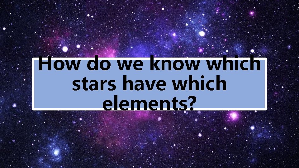 How do we know which stars have which elements? 