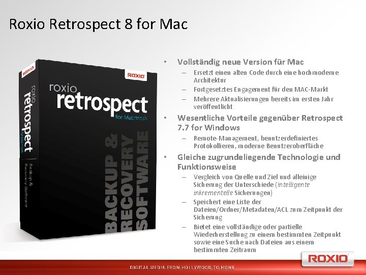 Roxio Retrospect 8 for Mac • Vollständig neue Version für Mac – Ersetzt einen