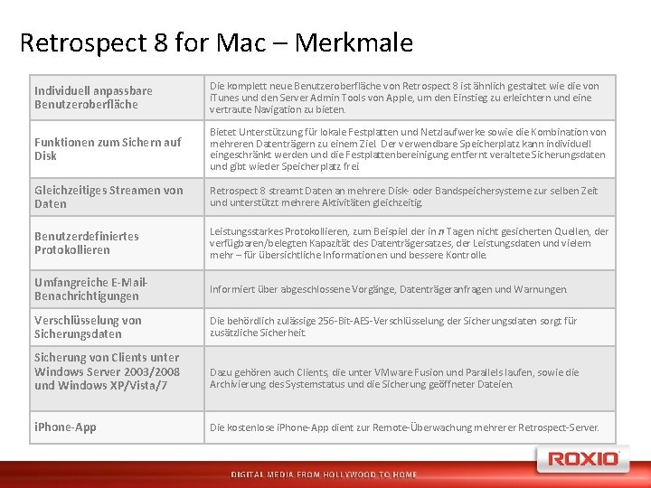 Retrospect 8 for Mac – Merkmale Individuell anpassbare Benutzeroberfläche Die komplett neue Benutzeroberfläche von