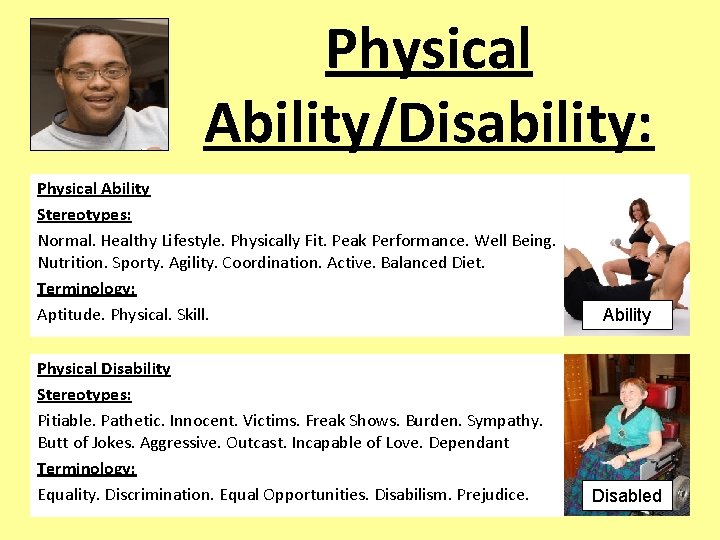 Physical Ability/Disability: Physical Ability Stereotypes: Normal. Healthy Lifestyle. Physically Fit. Peak Performance. Well Being. Physical Ability/Disability: Physical Ability Stereotypes: Normal. Healthy Lifestyle. Physically Fit. Peak Performance. Well Being.