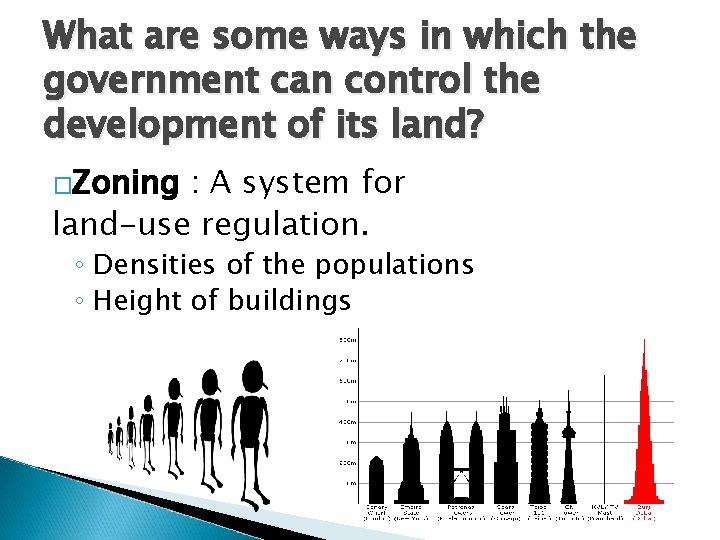 What are some ways in which the government can control the development of its
