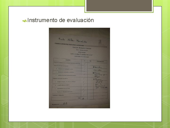  Instrumento de evaluación 