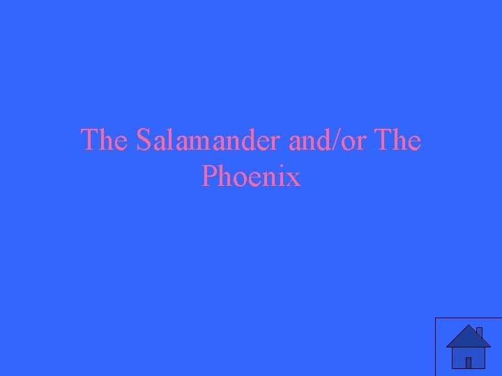 The Salamander and/or The Phoenix 