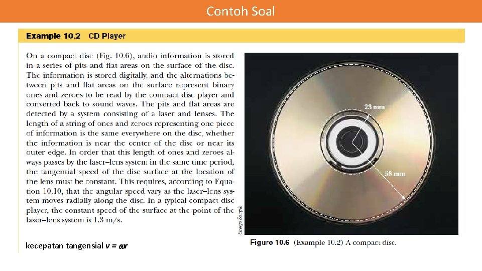 Contoh Soal kecepatan tangensial v = r 