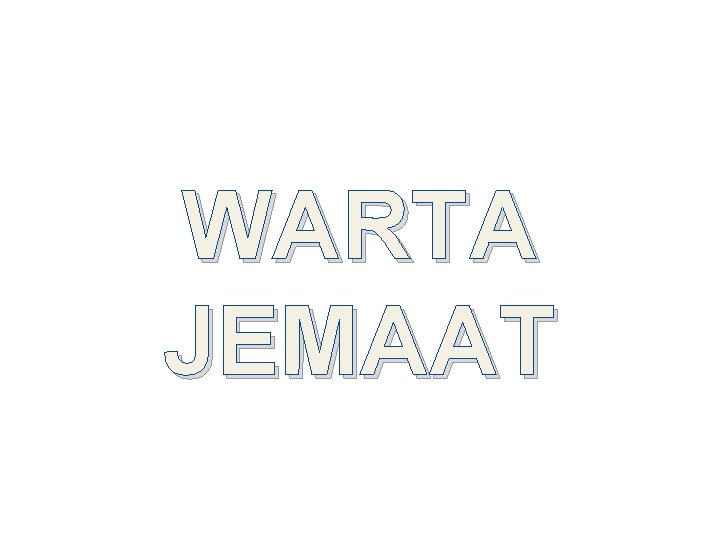 WARTA JEMAAT 