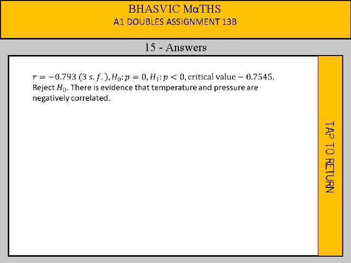 BHASVIC MαTHS A 1 DOUBLES ASSIGNMENT 13 B 15 - Answers 