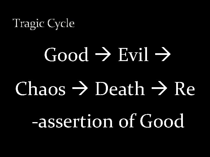 Tragic Cycle Good Evil Chaos Death Re -assertion of Good 