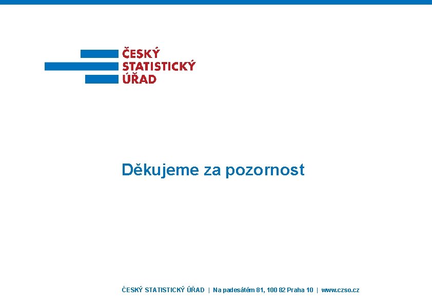 Děkujeme za pozornost ČESKÝ STATISTICKÝ ÚŘAD | Na padesátém 81, 100 82 Praha 10