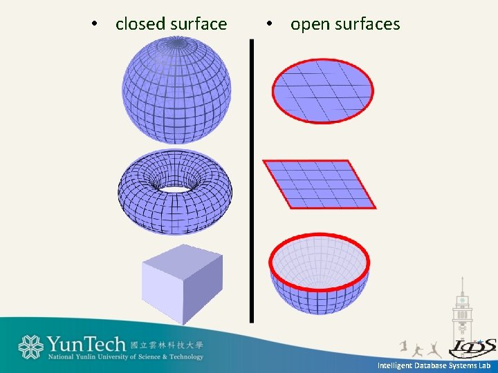  • closed surface • open surfaces Intelligent Database Systems Lab 