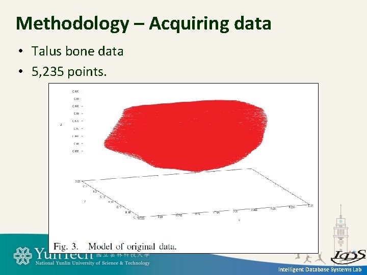 Methodology – Acquiring data • Talus bone data • 5, 235 points. Intelligent Database