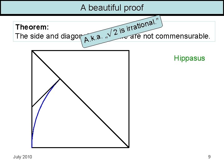 A beautiful proof ”. l a n tio Theorem: a r r i is