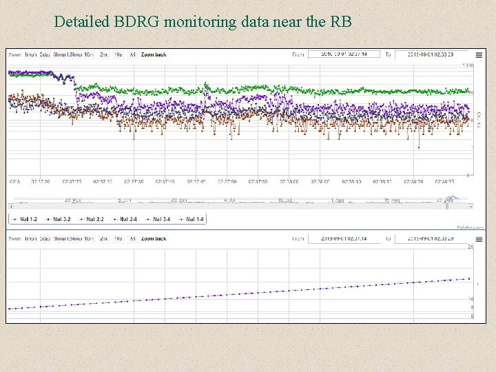 Detailed BDRG monitoring data near the RB 