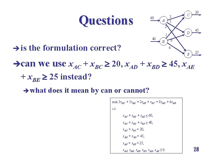 Questions 60 2 40 è is the formulation correct? ècan 3 5 A 20