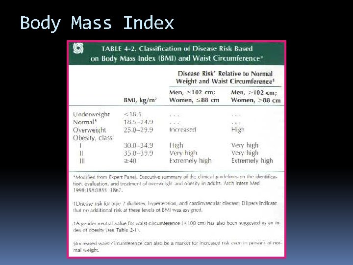 Body Mass Index 