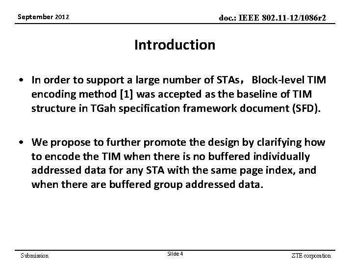 September 2012 doc. : IEEE 802. 11 -12/1086 r 2 Introduction • In order