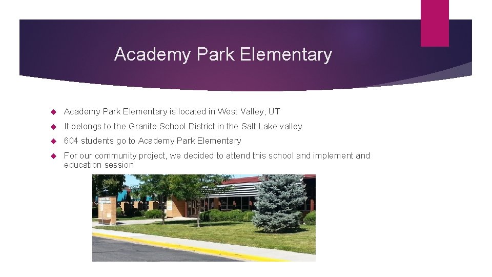 Academy Park Elementary is located in West Valley, UT It belongs to the Granite