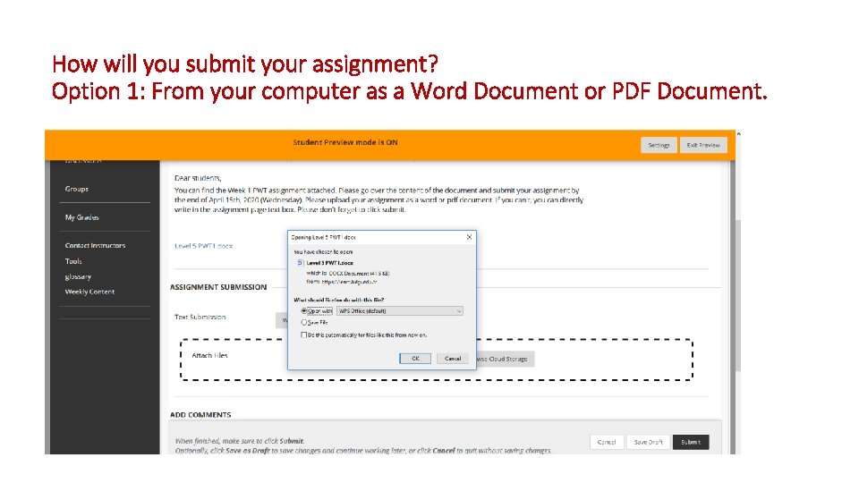 Uploading Assignments on Blackboard You can find the
