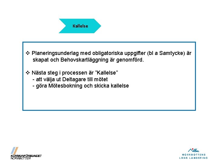 Kallelse v Planeringsunderlag med obligatoriska uppgifter (bl a Samtycke) är skapat och Behovskartläggning är