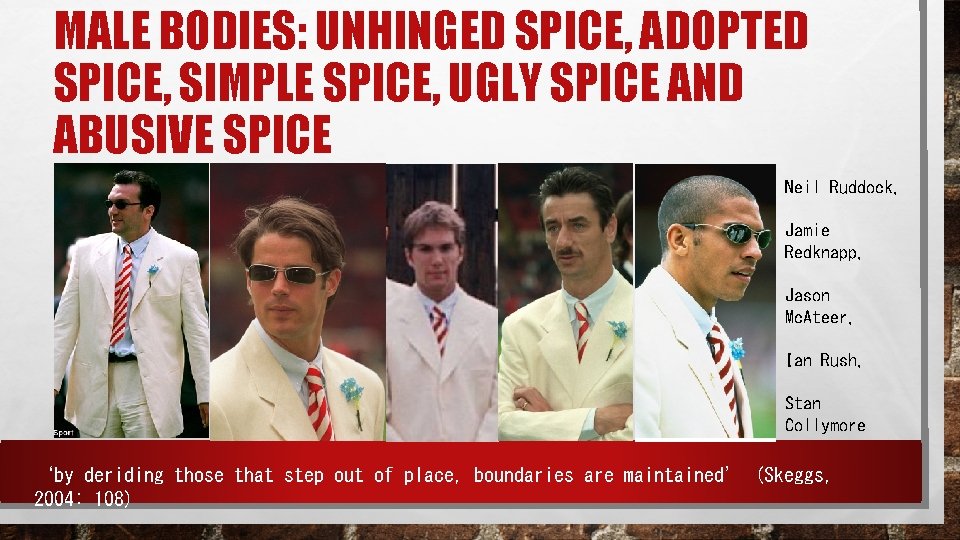 MALE BODIES: UNHINGED SPICE, ADOPTED SPICE, SIMPLE SPICE, UGLY SPICE AND ABUSIVE SPICE Neil