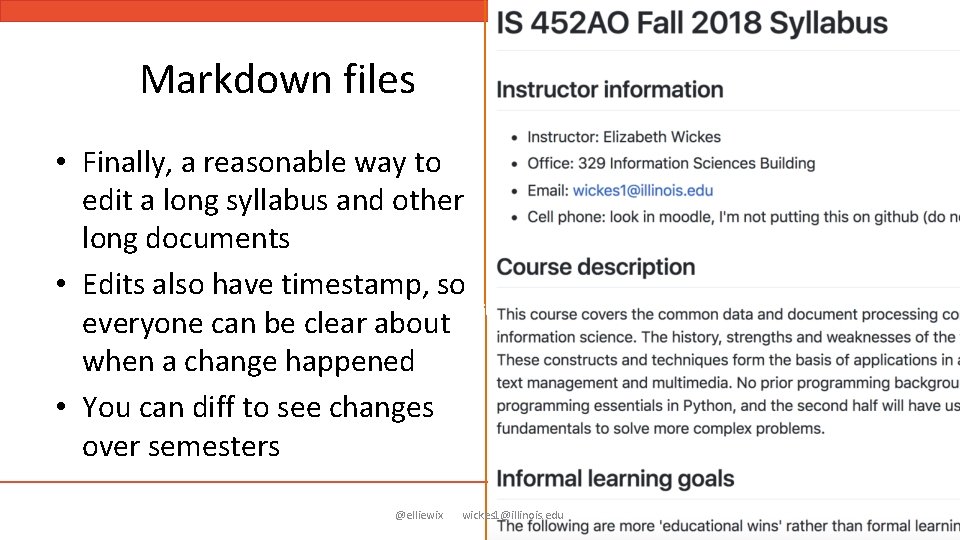 Markdown files • Finally, a reasonable way to edit a long syllabus and other
