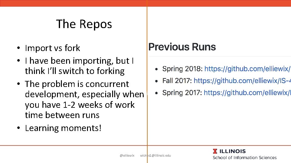 The Repos • Import vs fork • I have been importing, but I think