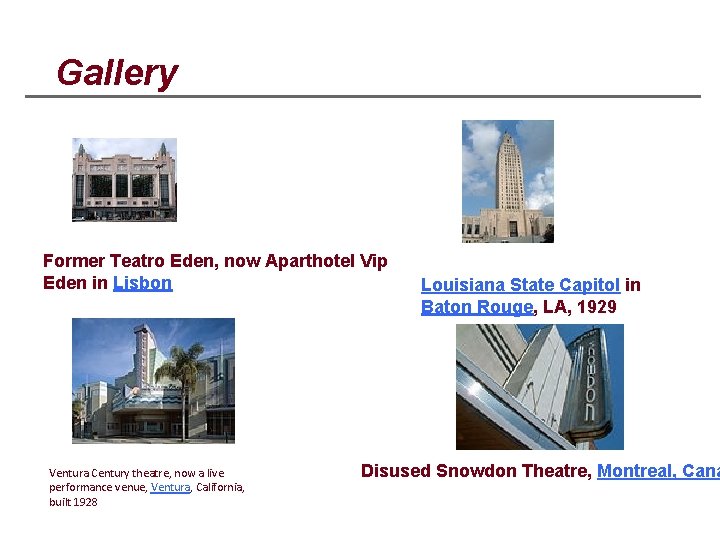 Gallery Former Teatro Eden, now Aparthotel Vip Eden in Lisbon Ventura Century theatre, now