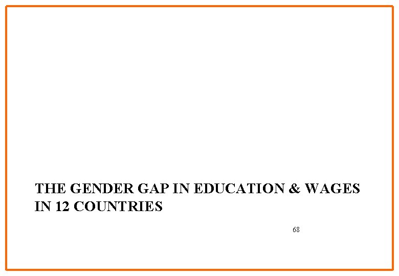 THE GENDER GAP IN EDUCATION & WAGES IN 12 COUNTRIES 68 