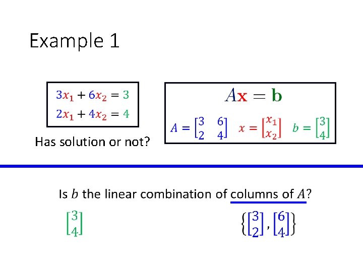 Example 1 Has solution or not? 