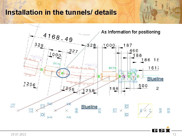 Installation in the tunnels/ details As Information for positioning Blueline 25. 01. 2022 12