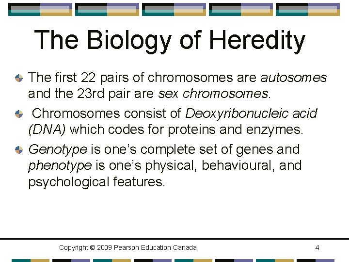 The Biology of Heredity The first 22 pairs of chromosomes are autosomes and the