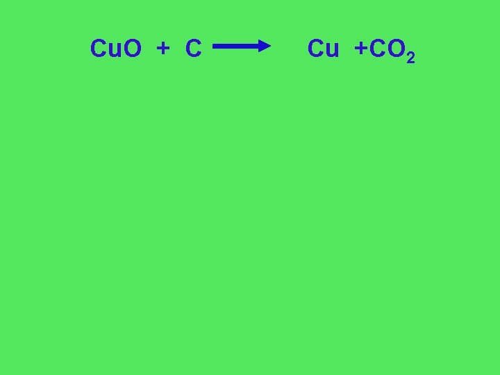 Cu. O + C Cu +CO 2 