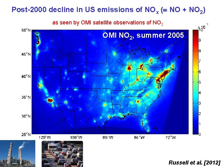Post-2000 decline in US emissions of NOx ( NO + NO 2) as seen