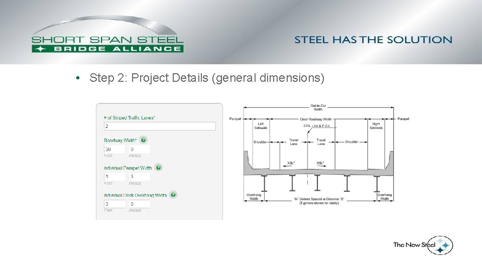  • Step 2: Project Details (general dimensions) 