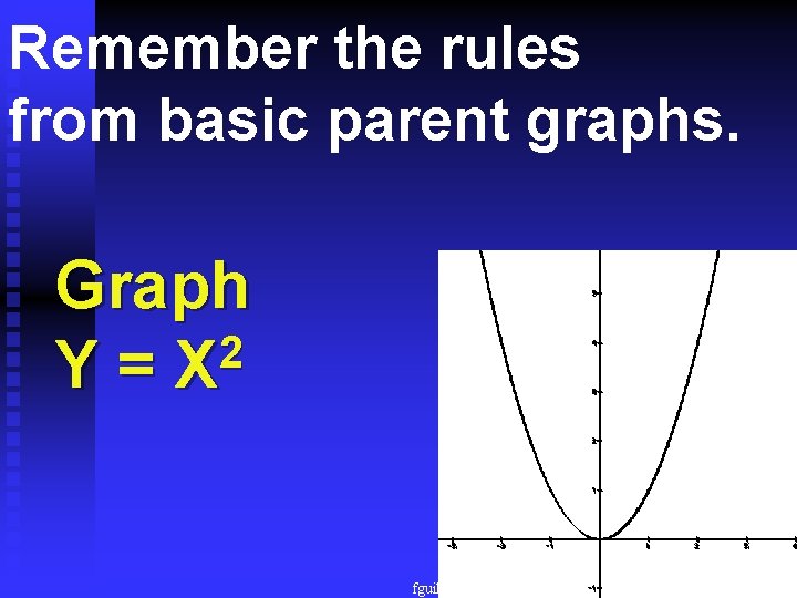 Remember the rules from basic parent graphs. Graph 2 Y=X fguilbert 