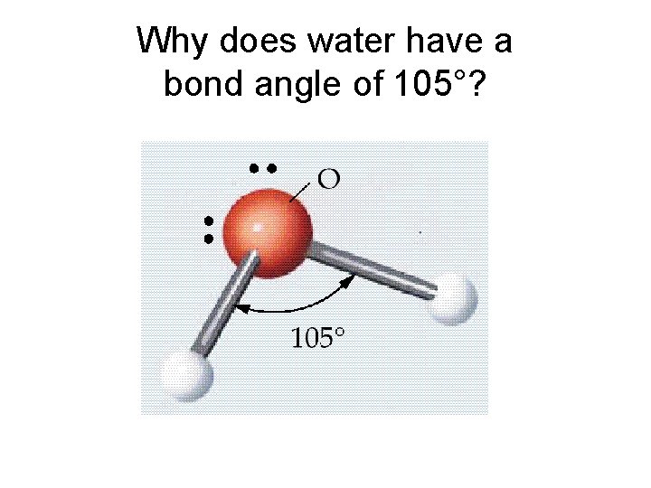 Why does water have a bond angle of 105°? 