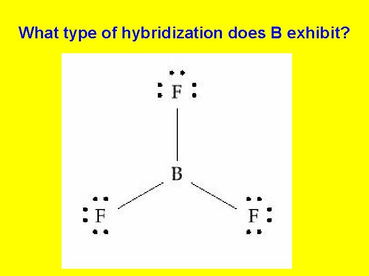 What type of hybridization does B exhibit? 