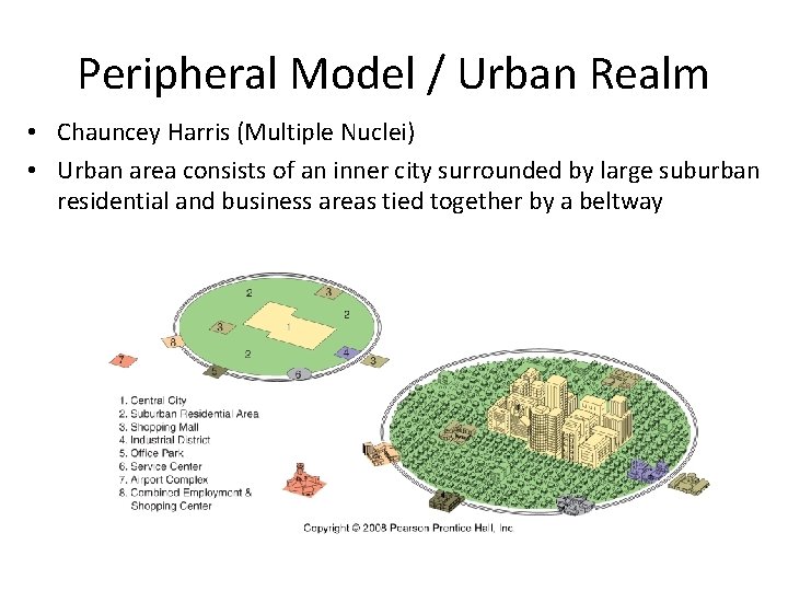 Peripheral Model / Urban Realm • Chauncey Harris (Multiple Nuclei) • Urban area consists