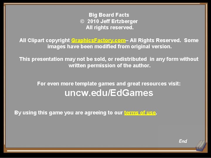 Big Board Facts © 2010 Jeff Ertzberger All rights reserved. All Clipart copyright Graphics.