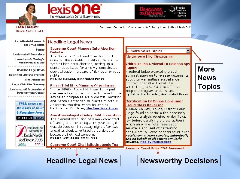 More News Topics Headline Legal Newsworthy Decisions 