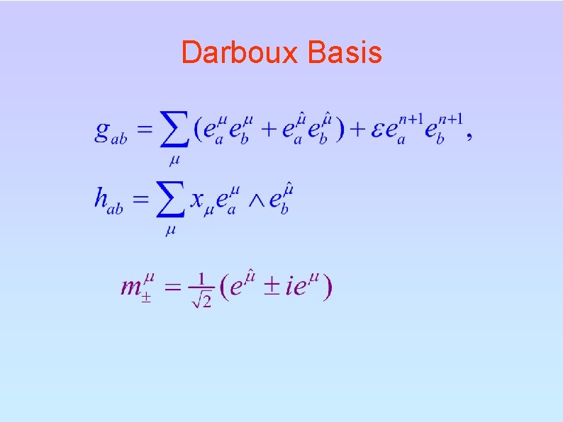 Darboux Basis 
