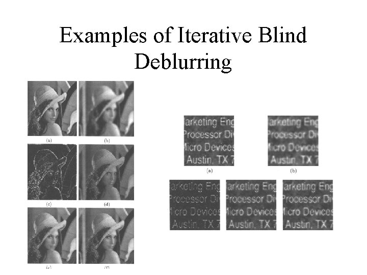 Examples of Iterative Blind Deblurring 
