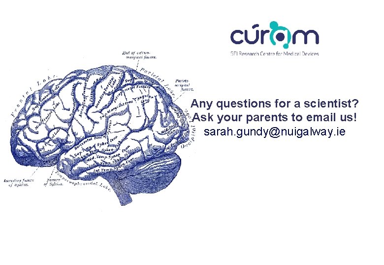 Any questions for a scientist? Ask your parents to email us! sarah. gundy@nuigalway. ie