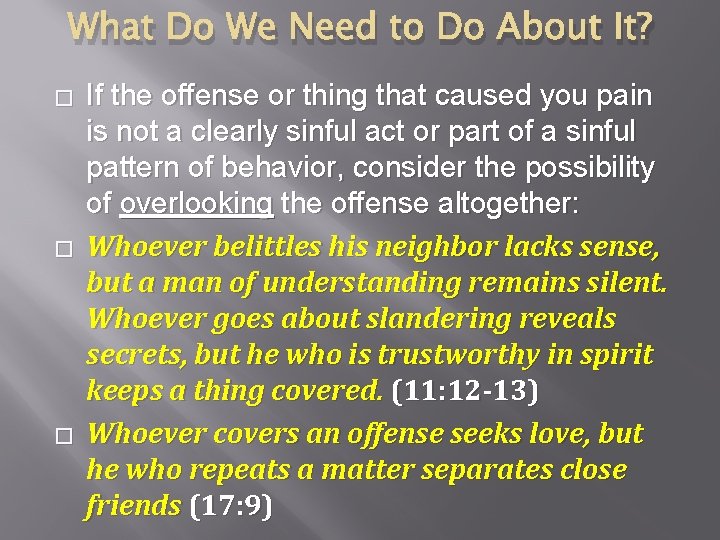 What Do We Need to Do About It? � � � If the offense