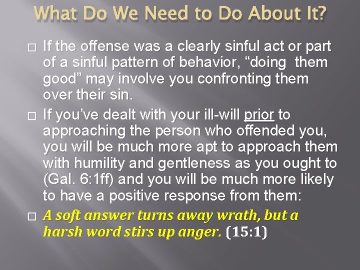 What Do We Need to Do About It? � � � If the offense