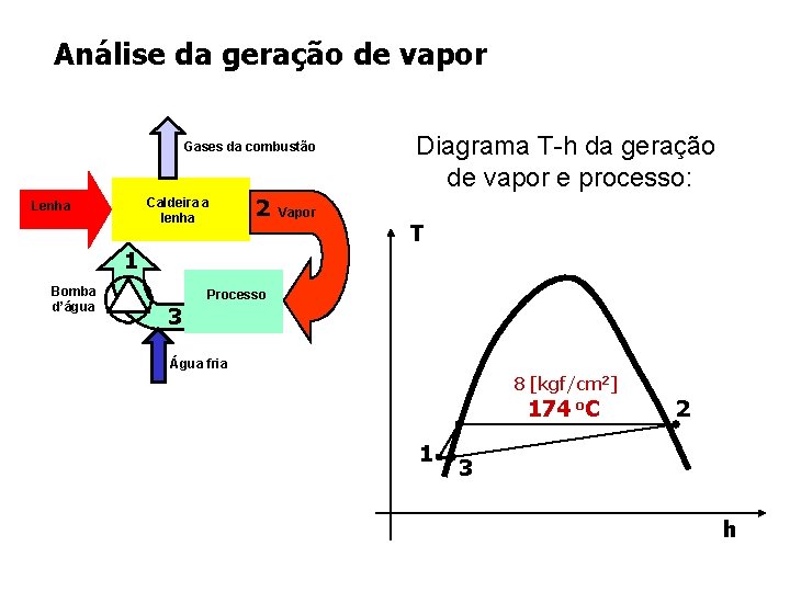 Análise da geração de vapor Gases da combustão Caldeira a lenha Lenha 2 Vapor