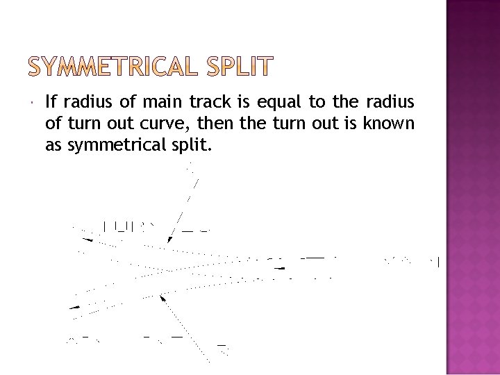  If radius of main track is equal to the radius of turn out