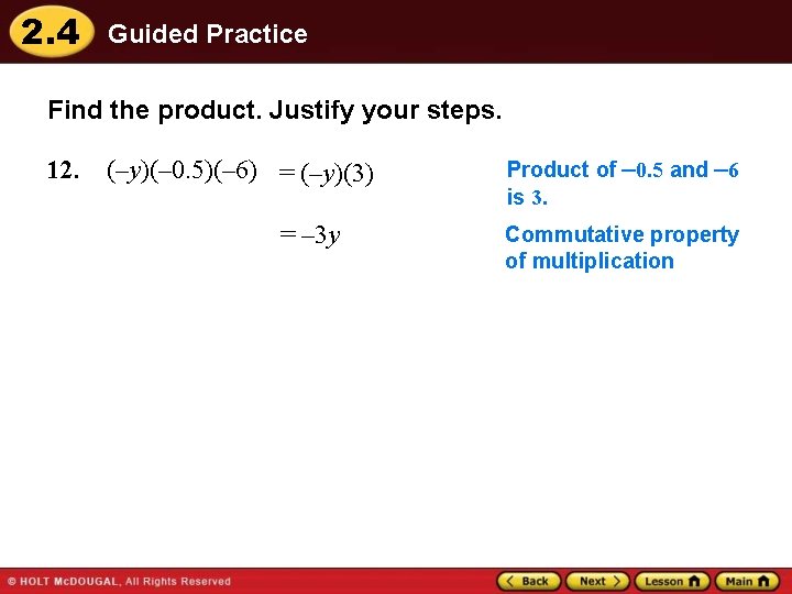 2 4 Multiply Real Numbers Warm Up Lesson