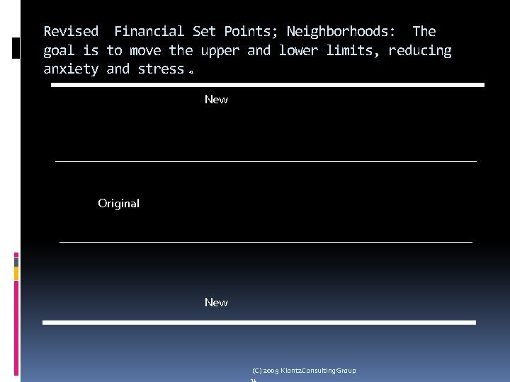 Revised Financial Set Points; Neighborhoods: The goal is to move the upper and lower