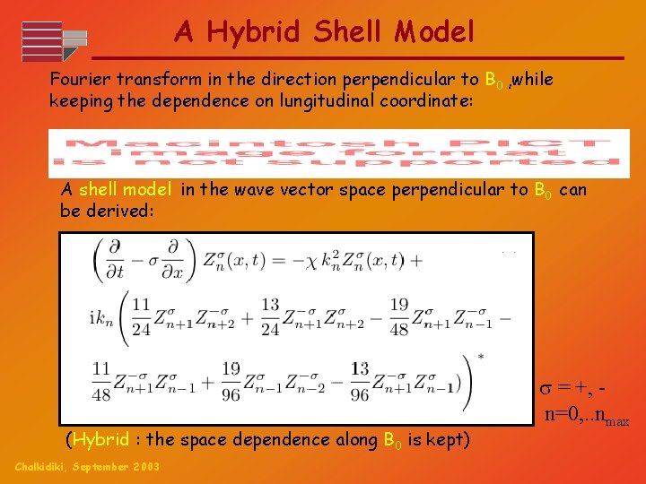 A Hybrid Shell Model Fourier transform in the direction perpendicular to B 0 ,